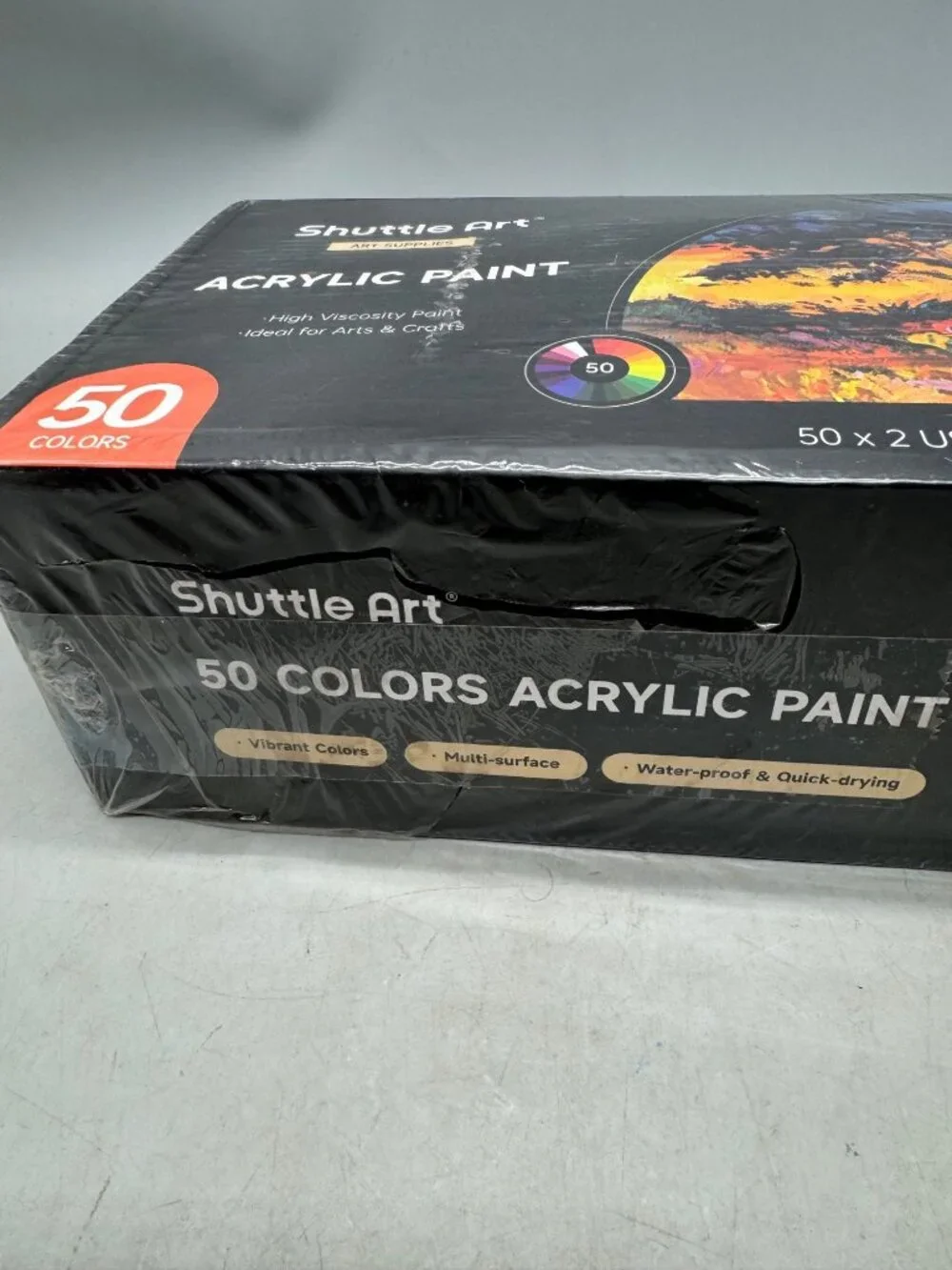 Shuttle Art 50 Colors Acrylic Paint Set  High Viscosity/Artist Quality/Ideal For
